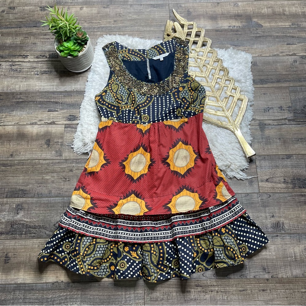 Rocha John Rocha High Waist Beaded Dress